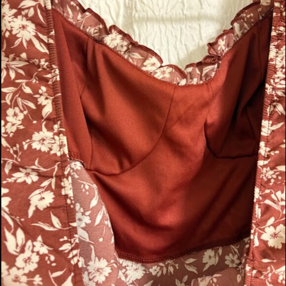 Inspired Hearts Red and White Floral Summer Dress - Size XL - Picture 6 of 6